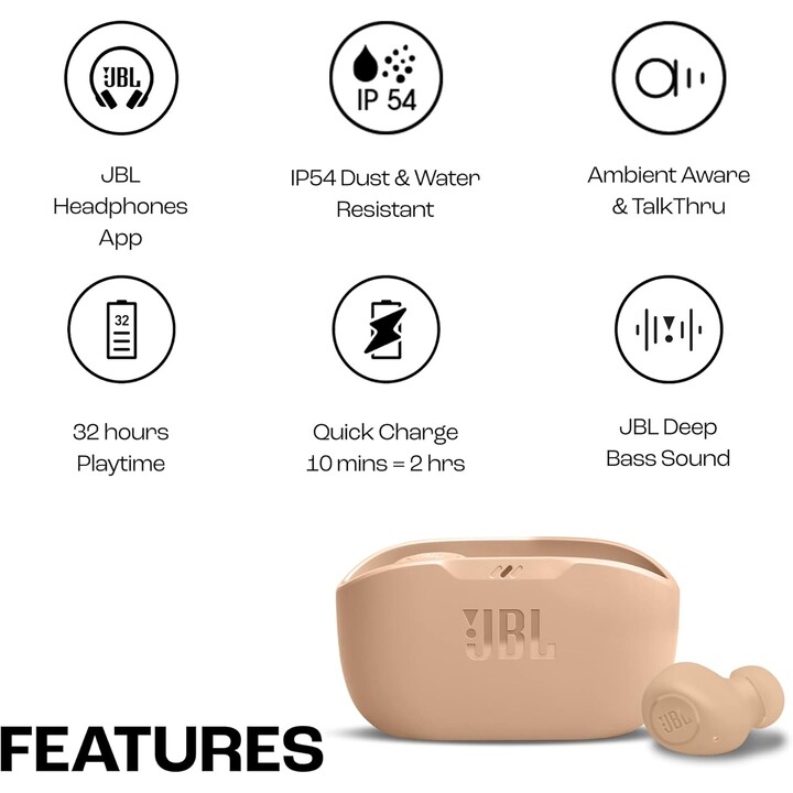 JBL Wave Buds Beige 
