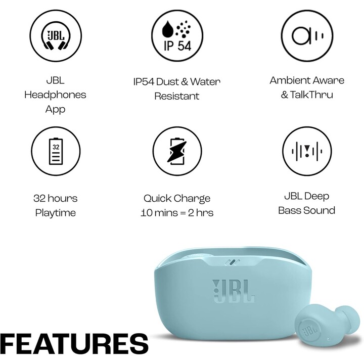 JBL Wave Buds Mint Green