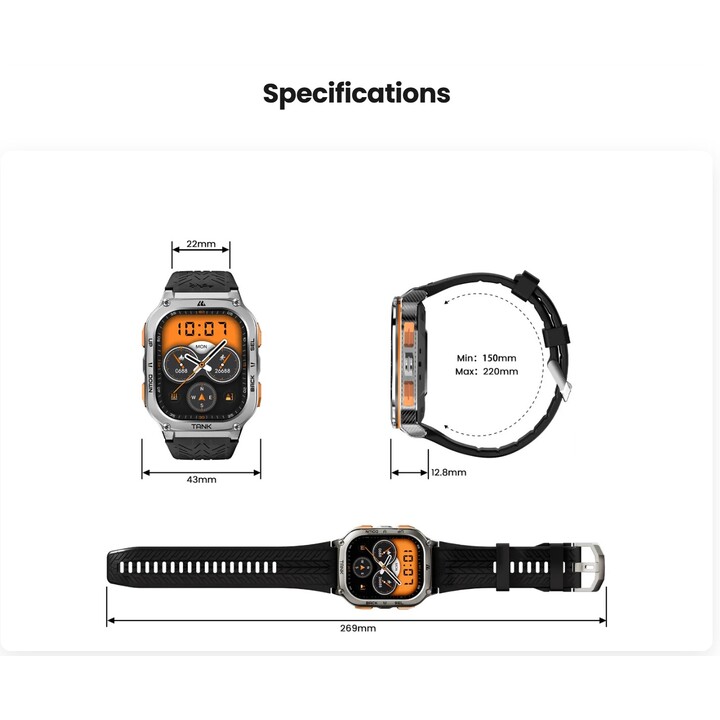 Kospet Tank M3 Ultra Edición Especial Negro - Reloj inteligente