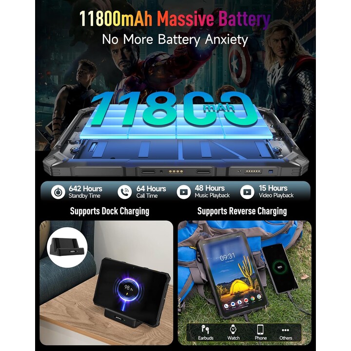 Ulefone Armor Pad 4 Ultra 5G Thermique 256 Go 8 Go Noir DS EU