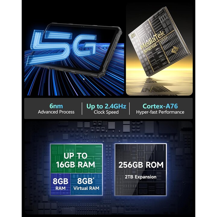 Ulefone Armor Pad 4 Ultra 5G 256 GB 8GB Negro DS EU