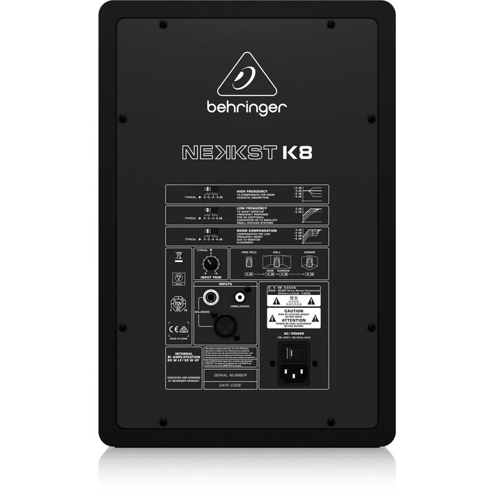 Behringer NEKKST K8 Audiophile Monitor de referencia de estudio biamplificado de 150 W y 8