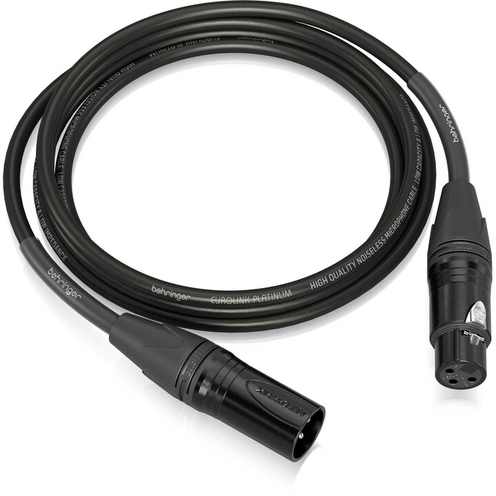 Behringer Neutrik XLR Macho para XLR Fêmea Cabo de Microfone 3m Platinum Performance PMC-300