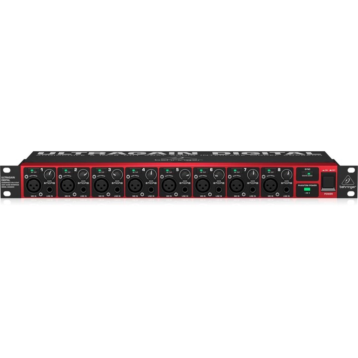 Behringer Ultragain Digital ADA8200 Audio-Interface mit Midas-Mikrofonvorverstärkern