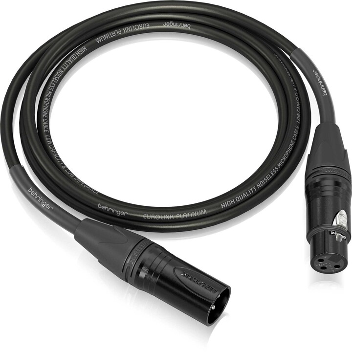 Behringer Neutrik XLR Male to XLR Female Microphone Cable 1.5m Platinum Performance PMC-150