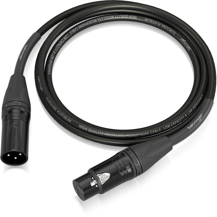 Cable de micrófono Behringer Neutrik XLR macho a XLR hembra 1,5 m Platinum Performance PMC-150