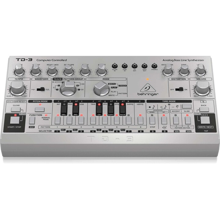 Behringer TD-3-SR Silver Sintetizzatore desktop analogico per basso