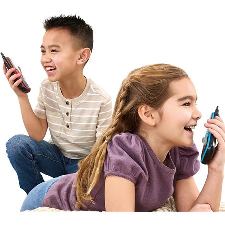 VTech - KidiTalkie Explorer Azul/Vermelho, Walkie-Talkies infantis com lanterna e efeitos de voz, envio de mensagens, função de 