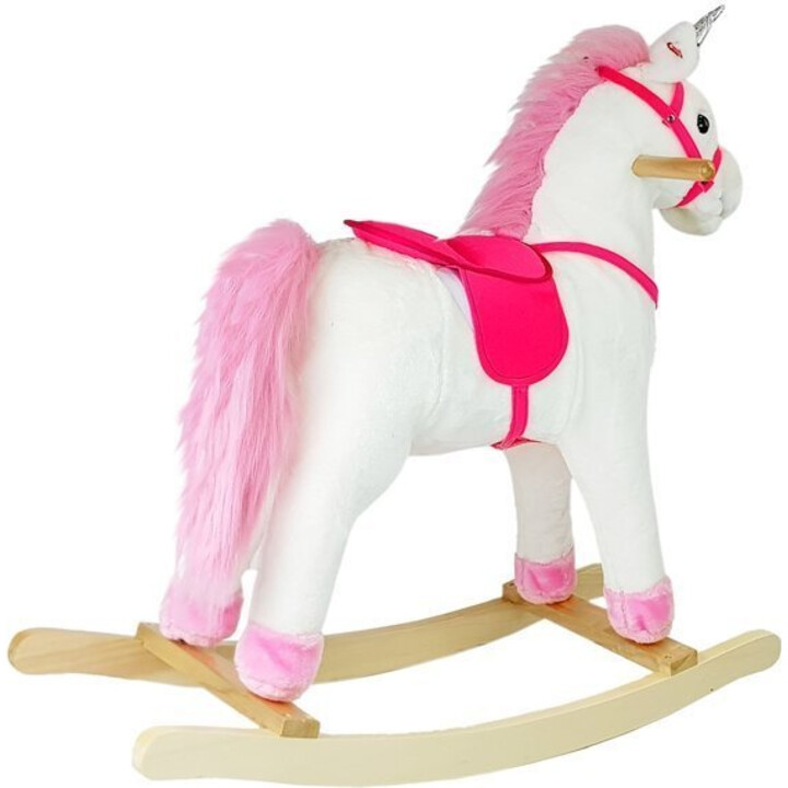 Caballo Corriendo Unicornio Blanco Sonidos Mueve Hocico Cola 74 cm