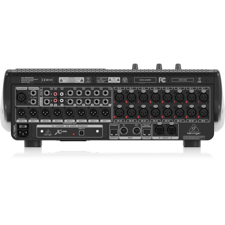 Behringer X32 PRODUCER-TP Console de mixage numérique 40 entrées, 25 bus montable en rack avec 16 préamplis Midas programmables