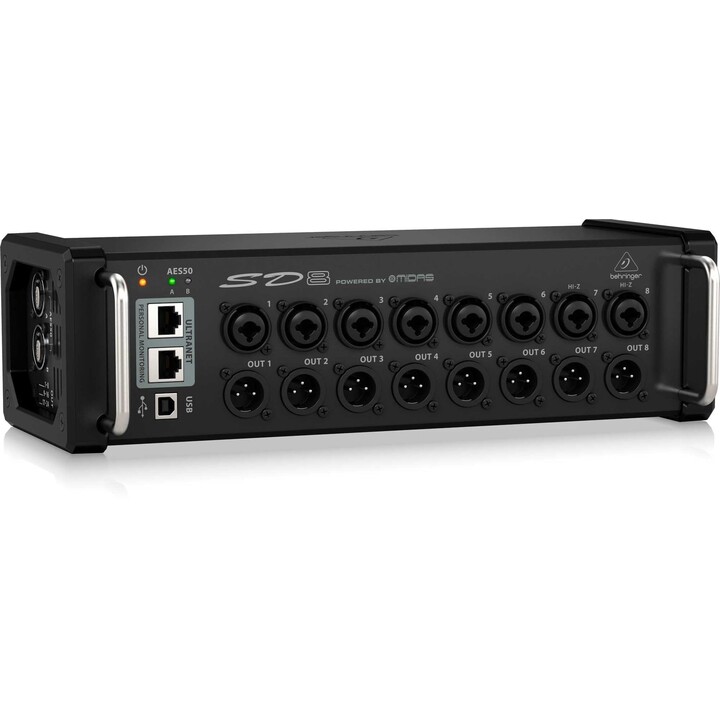 Caja de E/S Behringer SD8 Digital Snake con 8 preamplificadores MIDAS