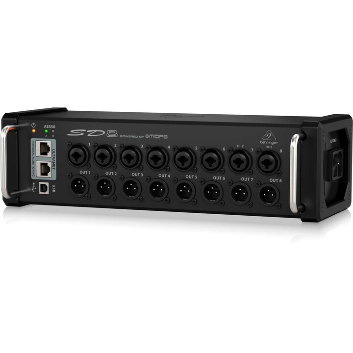 Caja de E/S Behringer SD8 Digital Snake con 8 preamplificadores MIDAS
