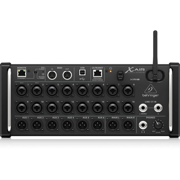 Behringer X AIR XR18 18-Kanal-12-Bus-Digitalmixer für iPad/Android-Tablets mit 16 programmierbaren Midas-Vorverstärkern