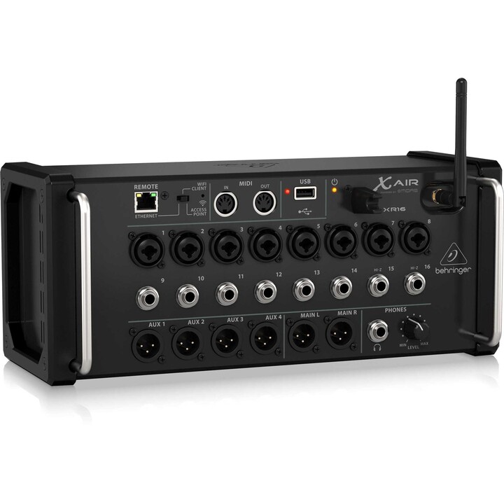 Behringer X AIR XR16 Mixer digital de 16 entradas para tablets iPad/Android com 8 pré-amplificadores Midas programáveis, 8 entra
