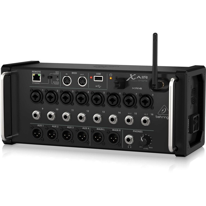 Behringer X AIR XR16 Mixer digital de 16 entradas para tablets iPad/Android com 8 pré-amplificadores Midas programáveis, 8 entra