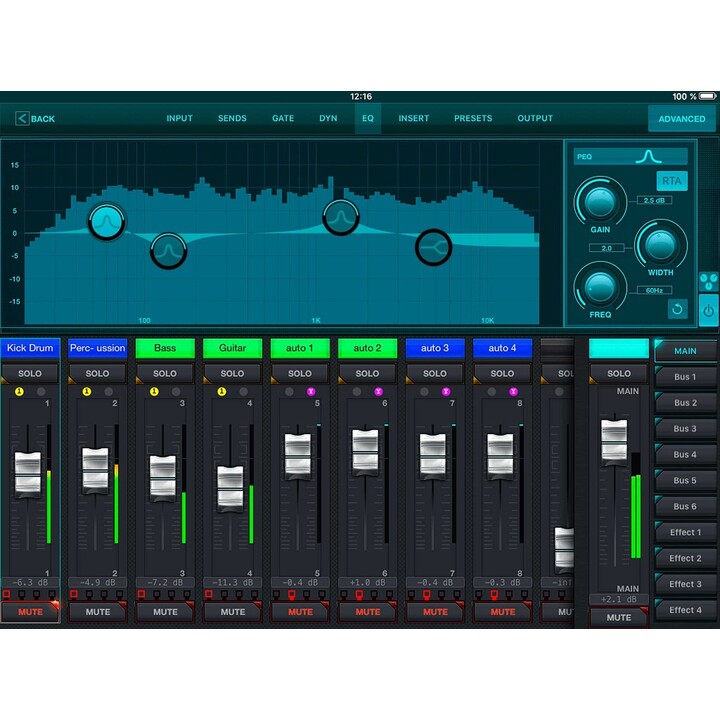 Behringer X AIR XR16 Mixer digital de 16 entradas para tablets iPad/Android com 8 pré-amplificadores Midas programáveis, 8 entra