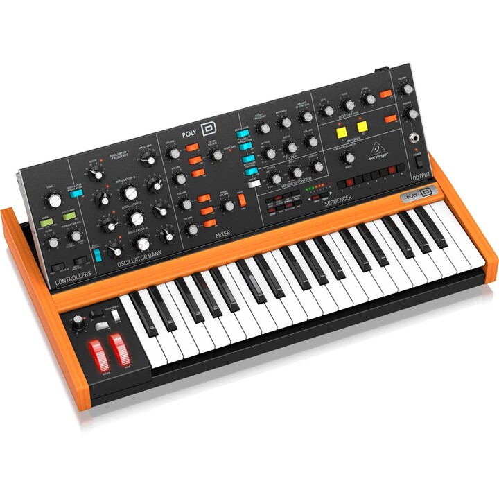 Behringer POLY D 4-Voice Analog Polyphonic Synthesizer with 37 Full-Size Keys, 4 VCOs, Classic Ladder Filter