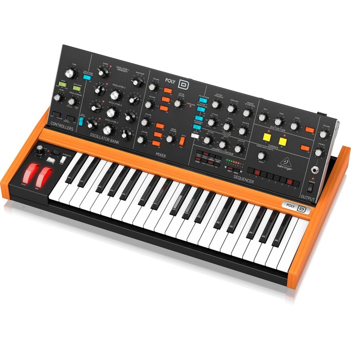 Behringer POLY D 4-Voice Analog Polyphonic Synthesizer with 37 Full-Size Keys, 4 VCOs, Classic Ladder Filter