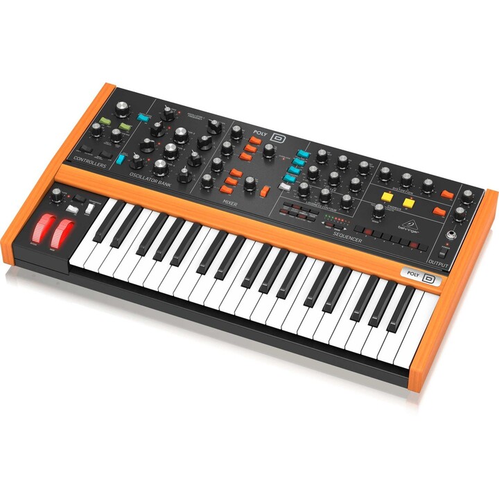 Behringer POLY D Sintetizzatore polifonico analogico a 4 voci con 37 tasti full-size, 4 VCO, filtro Ladder classico