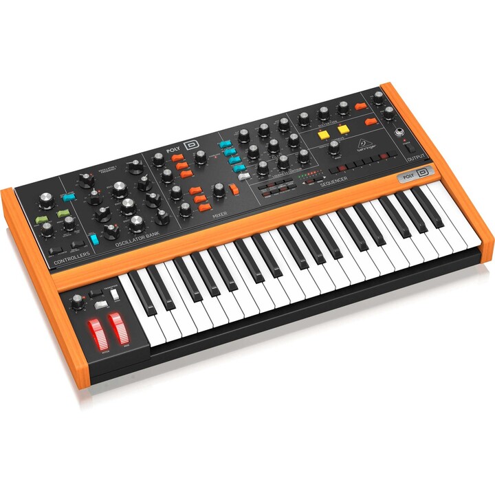 Behringer POLY D 4-Voice Analog Polyphonic Synthesizer with 37 Full-Size Keys, 4 VCOs, Classic Ladder Filter