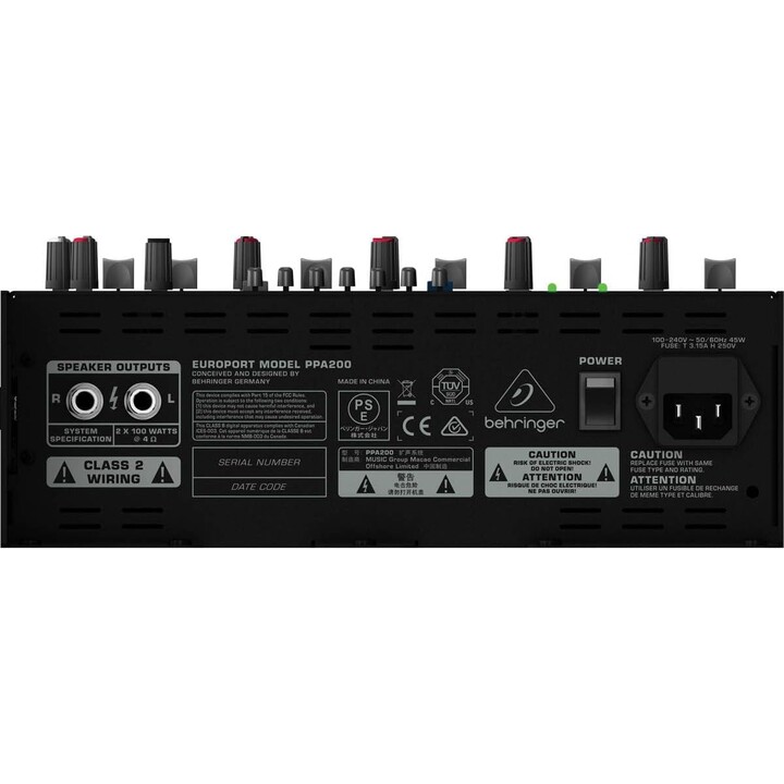 Behringer PPA200 sistema de megafonía Sistema de megafonía independiente 200 W Negro