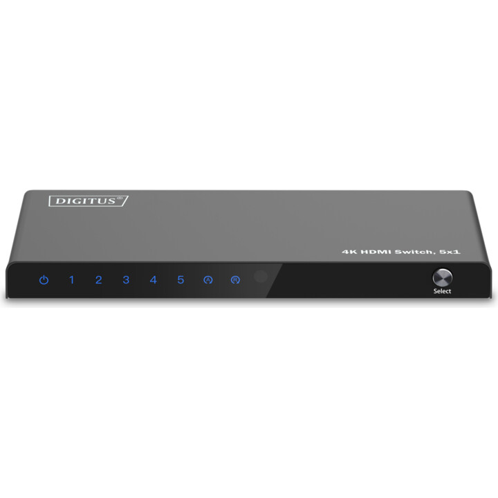 Interruptor DIGITUS HDMI, 5x1 4K/60Hz HDCP 2.3