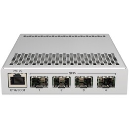 MikroTik CRS305-1G-4S+IN Managed Network Switch, 1x Gigabit Ethernet, 4x SFP+, PoE