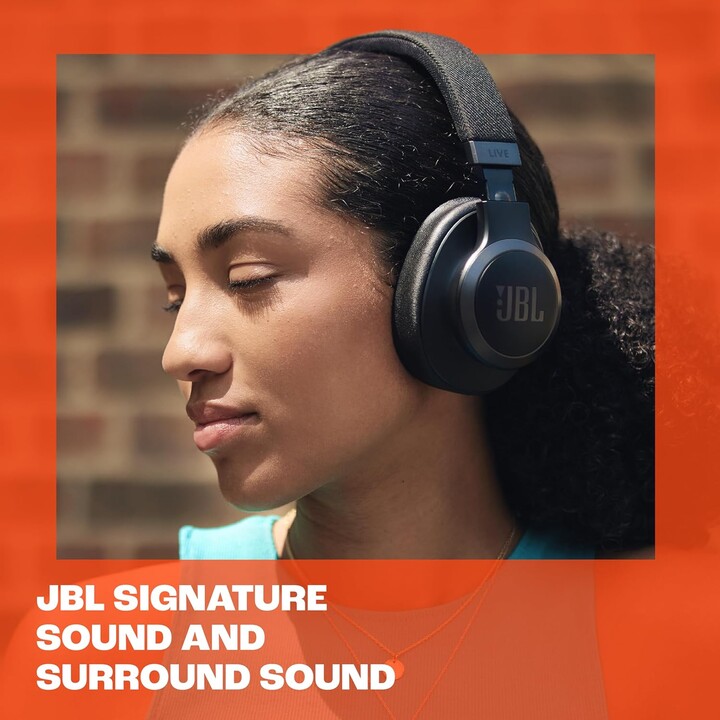 Casque supra-auriculaire sans fil JBL Live 770NC avec Smart Ambient, 65 heures d'autonomie, noir