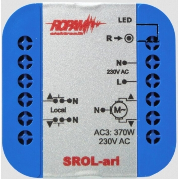 ROPAM SROL-ari wireless, 230VAC roller shutter controller, amerometer, roller shutter status in the application and touch panel 