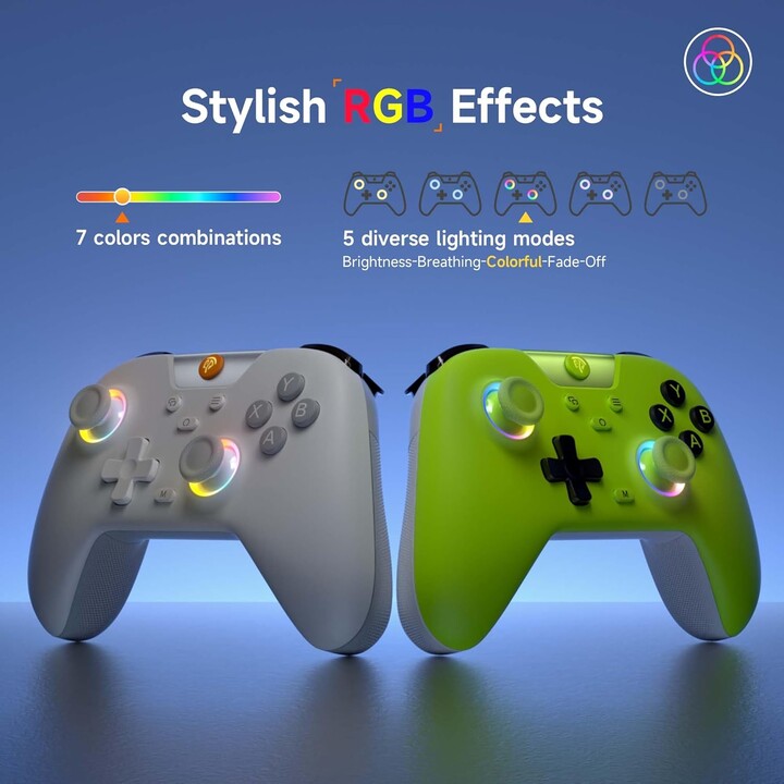 EasySMX X05 2,4 g kabelloser Gaming-Controller mit Hall-Effekt für PC/Steam/iPhone/Android/Switch – Weiß