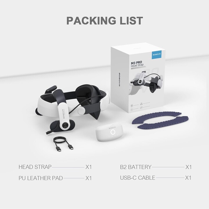 BOBOVR M3 Pro Battery Pack Head Strap Accessories, Compatible with Meta Quest 3/Quest 3S