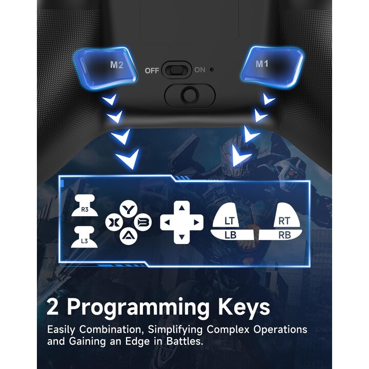 EasySMX X15 - Controller with Hall Joysticks/Hall Triggers for Windows PC, Android, Steam and Switch
