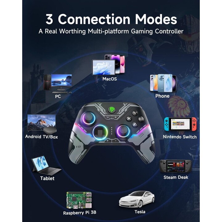 EasySMX X15 - Controller con joystick Hall/trigger Hall per PC Windows, Android, Steam e Switch