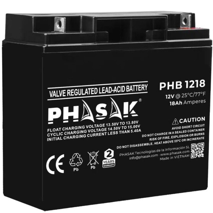 Batteria Phasak PHB 1218 compatibile con UPS/UPS PHASAK secondo le specifiche