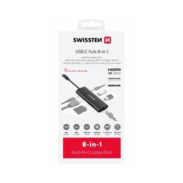 Hub USB-C 8 en 1 (USB-C 100 W, Hdmi 4K, Lan Rj45, 2 USB-A, 1 USB-C 5 Gbps, SD, Micro SD) Aluminio