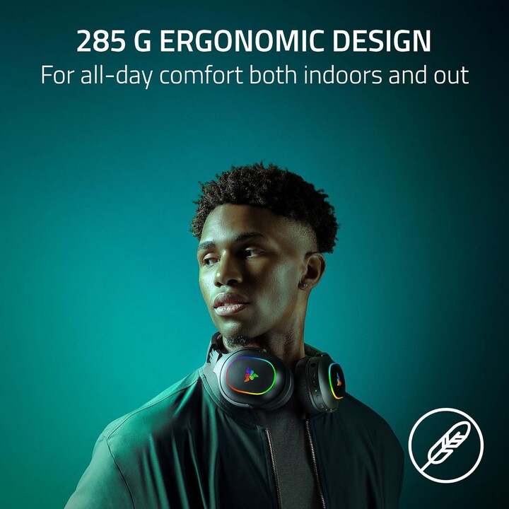 Razer Barracuda X Chroma - Auriculares inalámbricos multiplataforma para juegos con 6 zonas Chroma RGB, negro