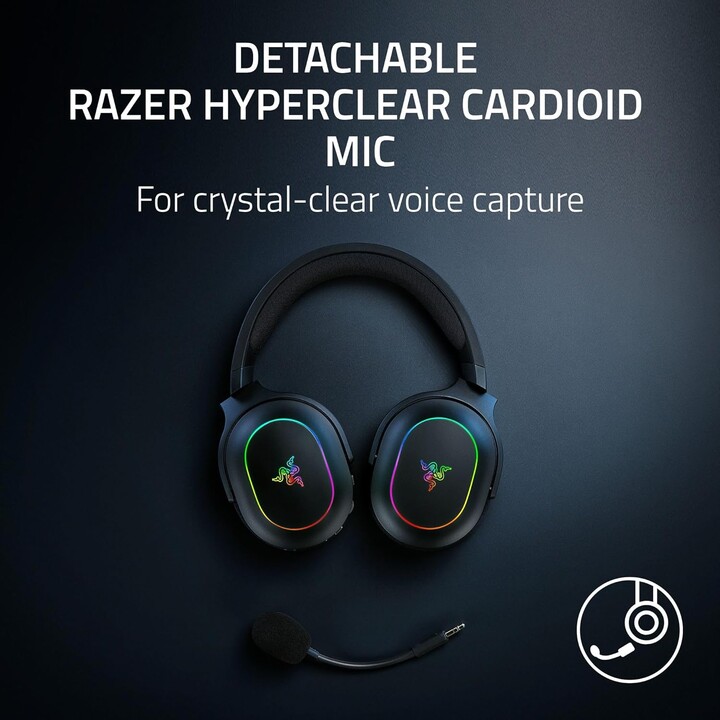 Razer Barracuda X Chroma - Headset para jogos multiplataforma sem fio com 6 zonas Chroma RGB, preto