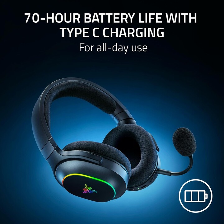 Razer Barracuda X Chroma - Headset para jogos multiplataforma sem fio com 6 zonas Chroma RGB, preto