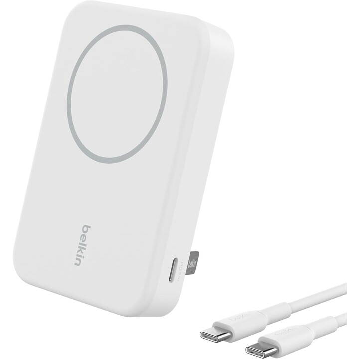 Belkin BoostCharge Pro Magnetische Powerbank Qi2 15W 8K weiß