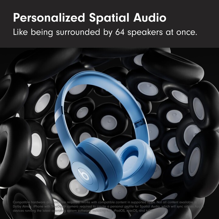 Beats Solo 4, Auriculares supraaurales inalámbricos Bluetooth, hasta 50 horas, Azul pizarra