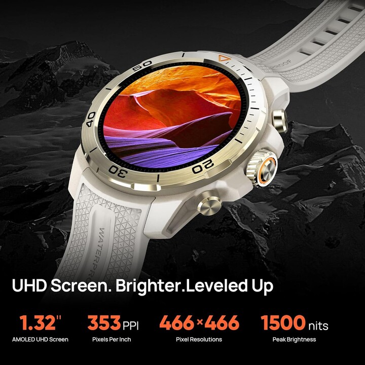 Mibro GS Explorer Smart Watch 1.32 AMOLED con misuratore di pressione sanguigna, cardiofrequenzimetro, fitness, corsa, bianco