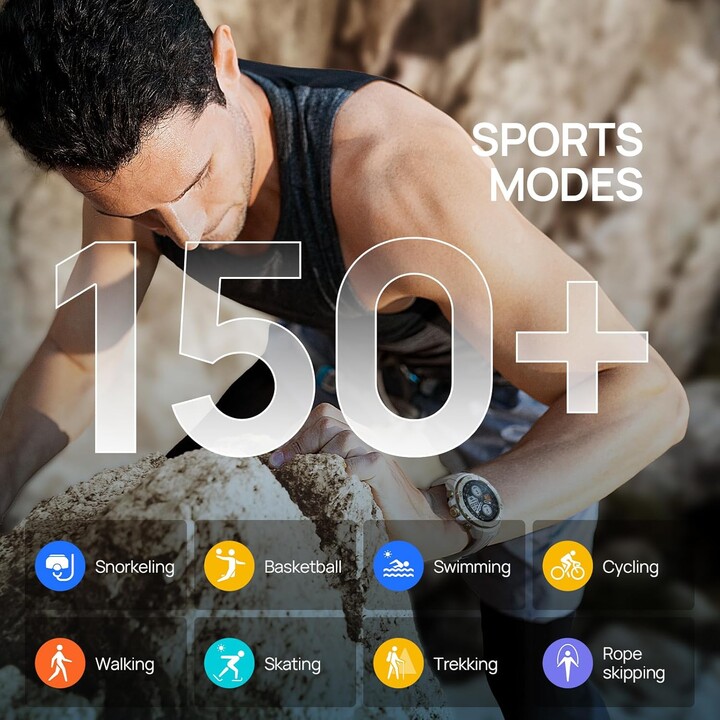 Mibro GS Explorer Smart Watch 1.32 AMOLED con presión arterial, monitor de frecuencia cardíaca, fitness, correr, blanco