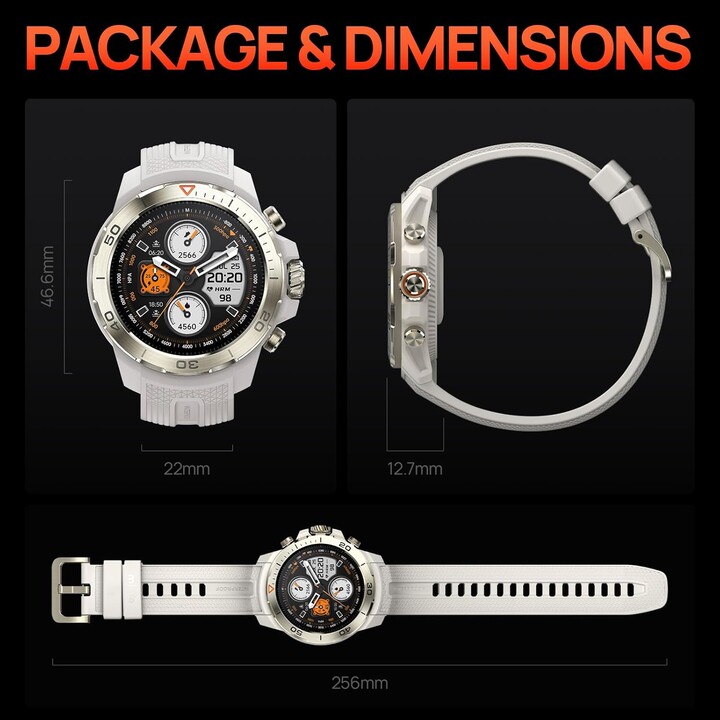 Mibro GS Explorer Smart Watch 1.32 AMOLED con presión arterial, monitor de frecuencia cardíaca, fitness, correr, blanco