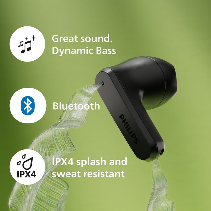 Fones de ouvido Bluetooth Philips TAT2139BK com estojo de carregamento / autonomia de 7h / preto