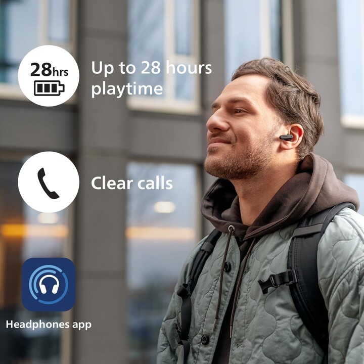 Philips TAT2139BK Casque Bluetooth avec étui de chargement / Autonomie 7h / Noir