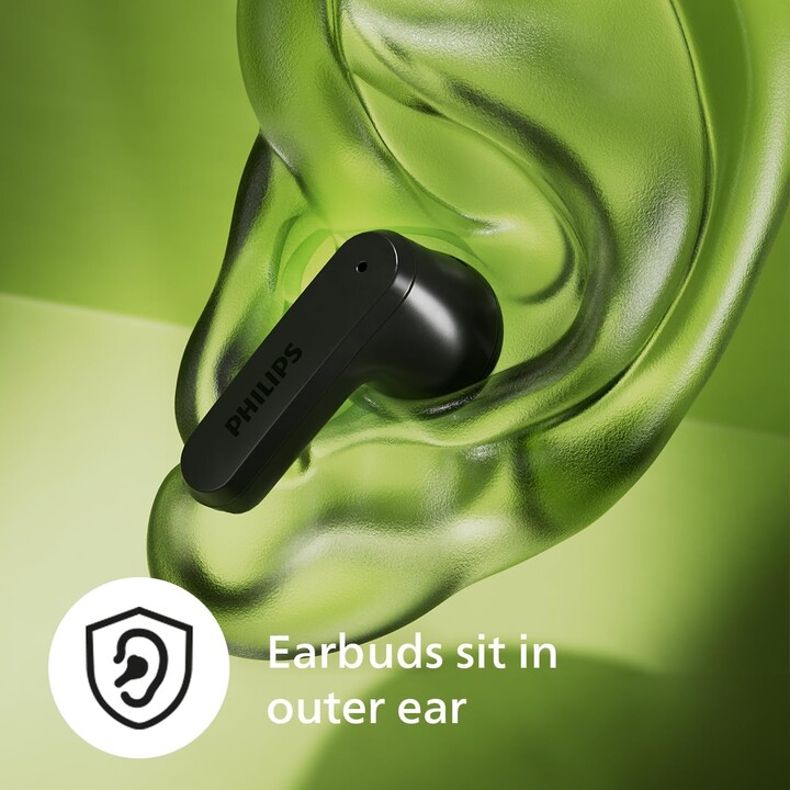 Fones de ouvido Bluetooth Philips TAT2139BK com estojo de carregamento / autonomia de 7h / preto
