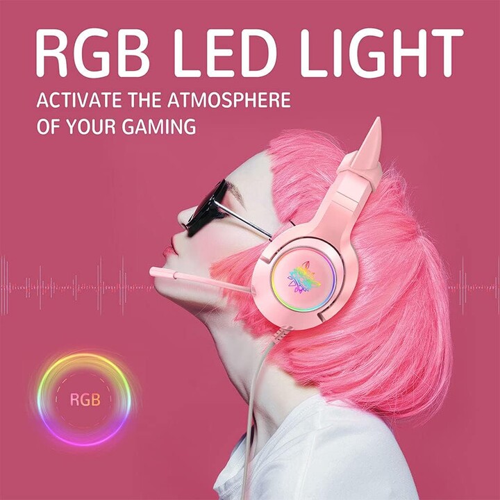ONIKUMA K9 RGB Rosa - Cuffie da gioco