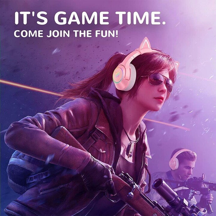 ONIKUMA K9 RGB Rosa - Auscultadores para jogos