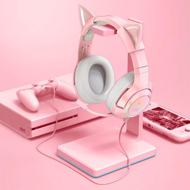 ONIKUMA K9 RGB Rosa - Auscultadores para jogos