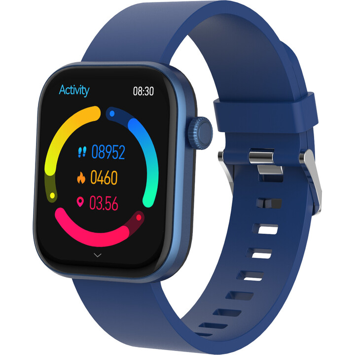 Denver SWC-185BU Azul, Reloj Inteligente Bluetooth AMOLED con frecuencia cardiaca